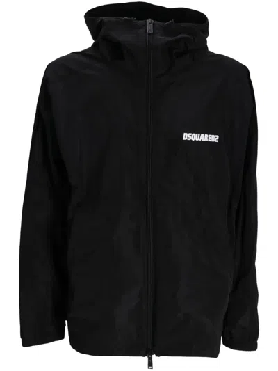 Dsquared2 Zip-up Hooded Jacket In Black