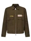 Dsquared2 Embroidered Patch Zip-up Jacket In Green
