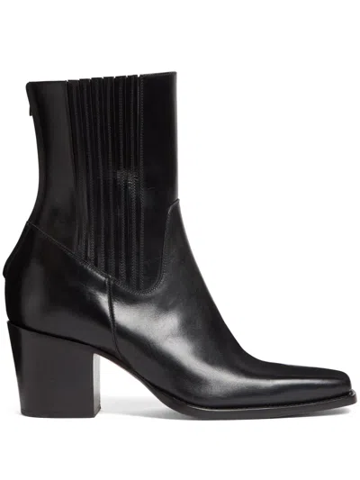 DSQUARED2 ZIP-UP LEATHER BOOTS