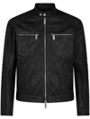 Dsquared2 Zip-up Leather Jacket In Black