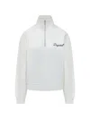 Dsquared2 White Logo Mock Collar Sweatshirt In White