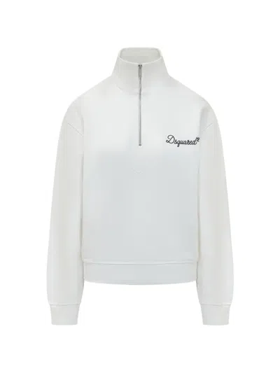 Dsquared2 Sweatshirt Zip Logo In White