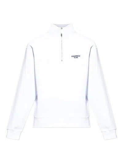 Dsquared2 Zip-up Sweatshirt In White