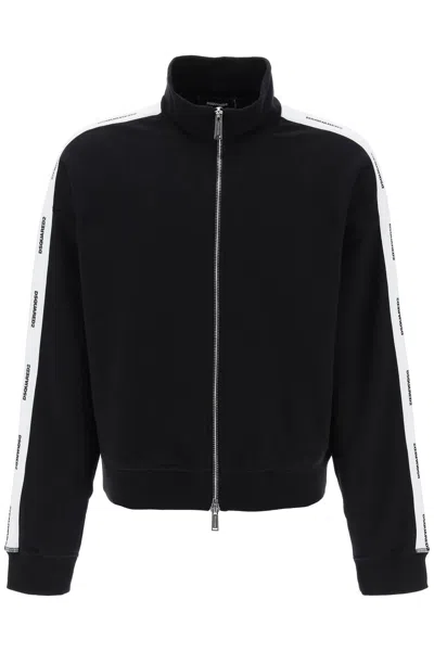 DSQUARED2 DSQUARED2 ZIP-UP SWEATSHIRT WITH LOGO BANDS MEN