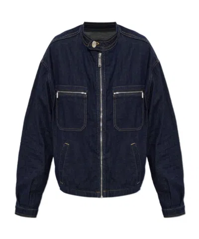 Dsquared2 Zipped Denim Jacket In Blue