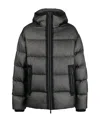 Dsquared2 Nylon Down Jacket With Logo Patch In Black