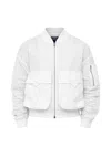 Dsquared2 Nylon Bomber Jacket With Utility Pockets In White