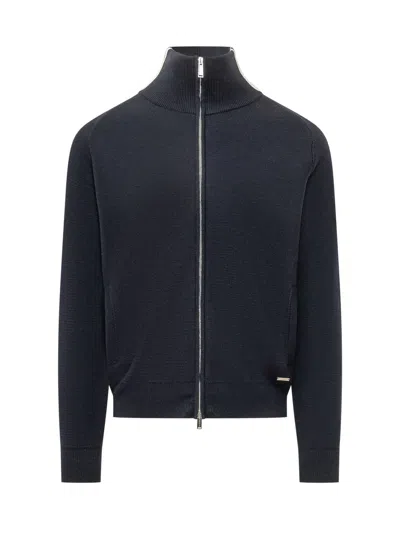 Dsquared2 Zipped Turtleneck Knit In Black