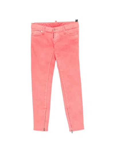 Dsquared2 Zipped-cuff Jeans In Pink
