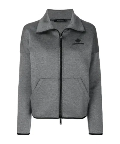 Dsquared2 Zipper Sweatshirt In Gray