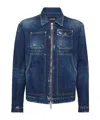 Dsquared2 Zippered Denim Jacket In Blue