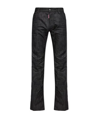 Dsquared2 Zippered Jeans Pants In Black