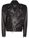 Dsquared2 Lederjacke Mit Reissverschluss In Schwarz