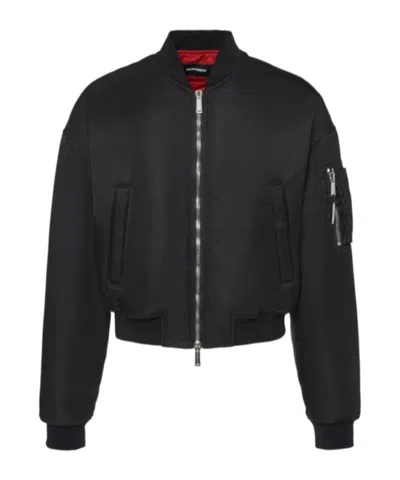 Dsquared2 Zippered Long-sleeved Cotton Suit In Black