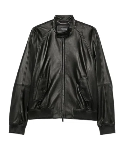 DSQUARED2 ZIP-UP LEATHER JACKET