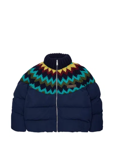 Dsquared2 Kids' 집업 패딩 재킷 In Blue