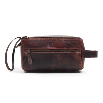 Dötch Leather Classic Brown Leather Wash Bag
