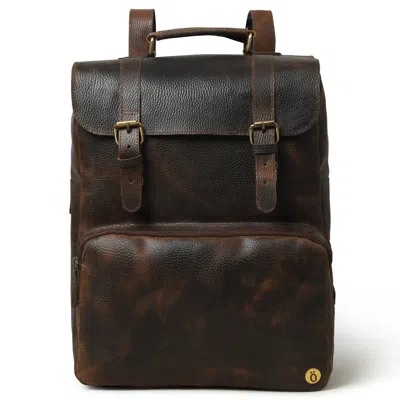 Dötch Leather Men's Brown Cobain Leather Laptop Backpack