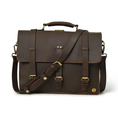 Dötch Leather Men's Brown Lakshan Leather Messenger Laptop Bag