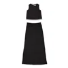 Du & Berry Black Boho Linen Top & Skirt Set In Black