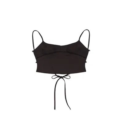 Du & Berry Women's Black Lilium Noir Open-back Tie Top