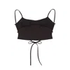 Du & Berry Women's Black Lilium Noir Open-tie Back Top