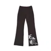 Du & Berry Women's Black Lily On The Rock Embroidery Pants