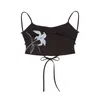Du & Berry Women's Black Lily On The Rock Embroidery Top