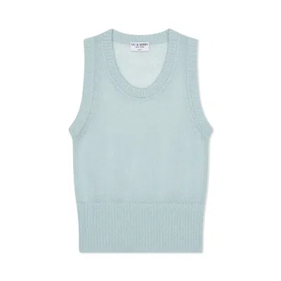 Du & Berry Women's Blue Mohair Vest Top - Coconut Cloud