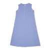 Du & Berry Women's Drift Linen Button Midi Dress - Slate Blue In Blue
