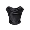 Du & Berry Women's Lunaria Draped Top - Black