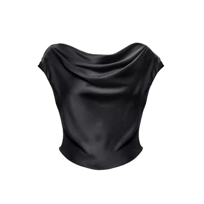 Du & Berry Women's Lunaria Draped Top - Black