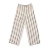 Du & Berry Women's Neutrals Erin Linen Wide Leg Stripe Pants In Beige In Sand