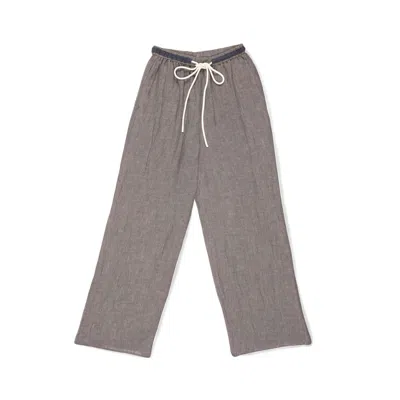 Du & Berry Women's Neutrals Sojourn Linen Wide Leg Pants In Silver Sage In Multi