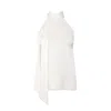 Du & Berry Women's Neutrals / White Moonlight Silk Halter Top In White