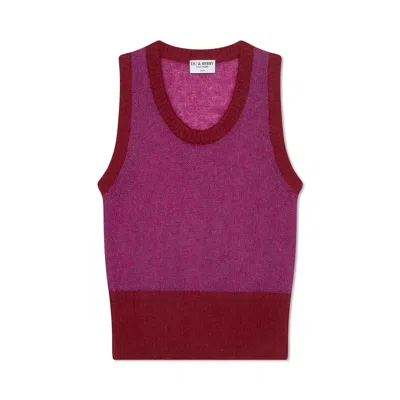Du & Berry Women's Pink Mohair Vest Top - Berry Glaze