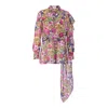 Du & Berry Women's Pink / Purple Floral Symphony Scarf Chiffon Blouse In Pink/purple