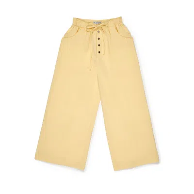 Du & Berry Women's Sway Cotton Palazzo Pants In Butter Yellow