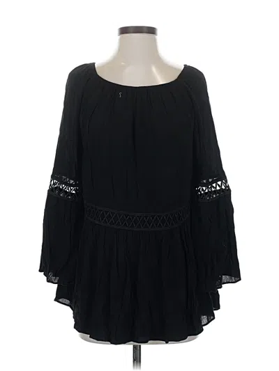 Pre-owned Du Jour 3/4 Sleeve Blouse In Black