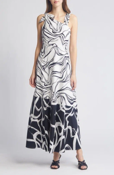Du Paradis Asymmetric Neck A-line Dress In Ivory