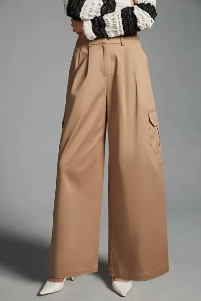 Du Paradis Cargo Slacks Pants In Khaki In Green
