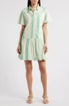 Du Paradis Gardenia Stripe Bubble Hem Shirtdress In Vintage Stripes