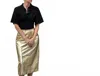 Du Paradis Metallic Midi Skirt In Gold In Neutral