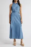 Du Paradis Paros Sleeveless Shirt Dress In Blue