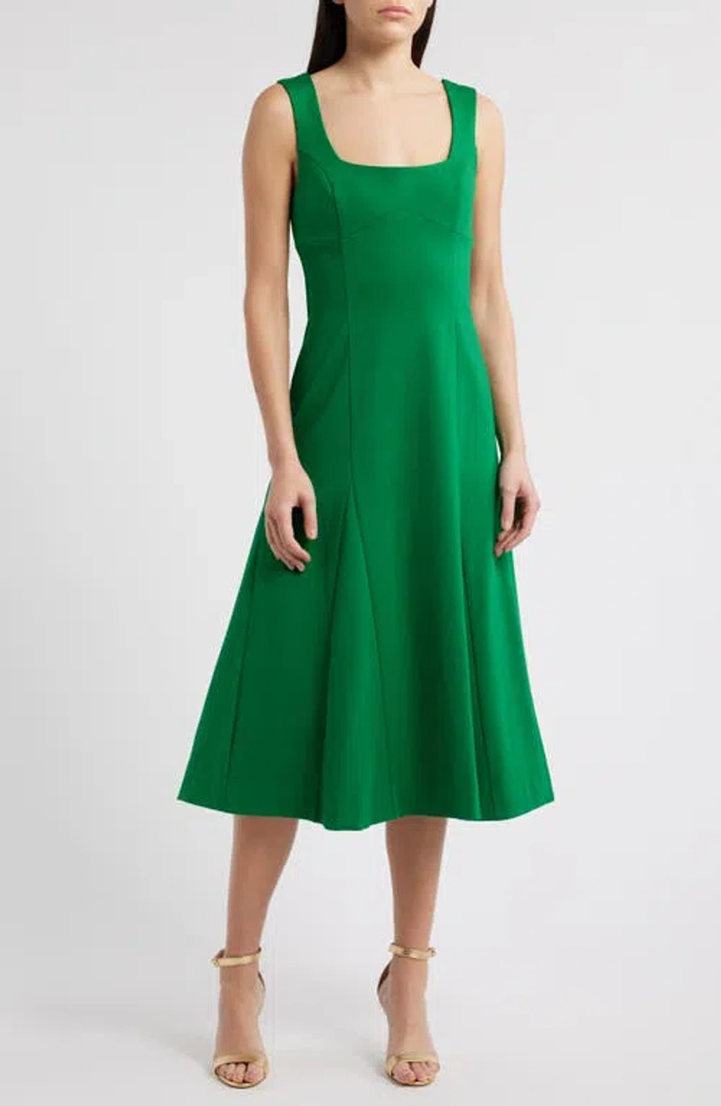 green emerald velvet dress Kelly Green Smocked Tiered Strapless Maxi Dress main image 1