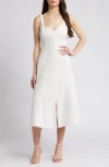 DU PARADIS SLEEVELESS LINEN MIDI DRESS