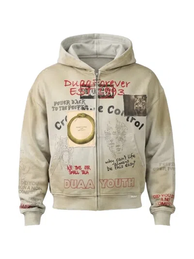 Duaa Graphic Zip Hoodie In Multi