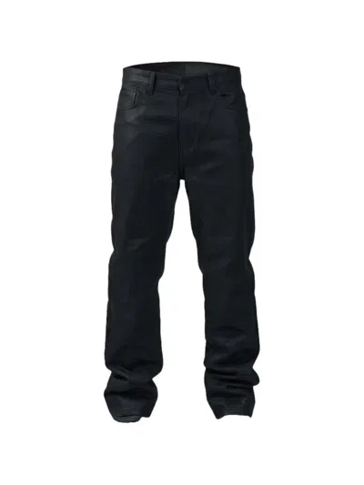 Duaa Moon Wax-coated Jeans In Black