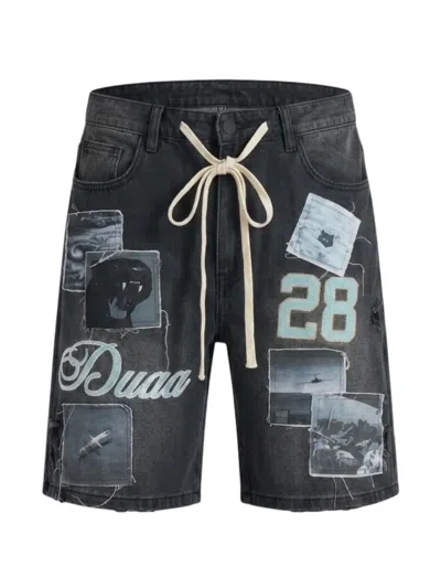 Duaa Patch-detail Drawstring-waist Shorts In Black
