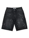 Duaa Supplication Stone Denim Shorts In Black